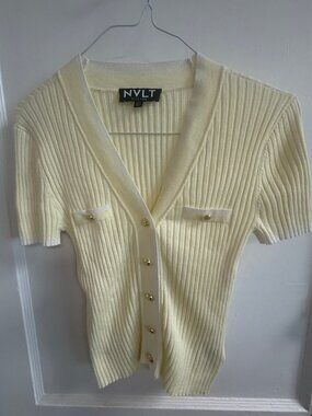Womens NVLT Short Sleeve Cardigan Sweater.
